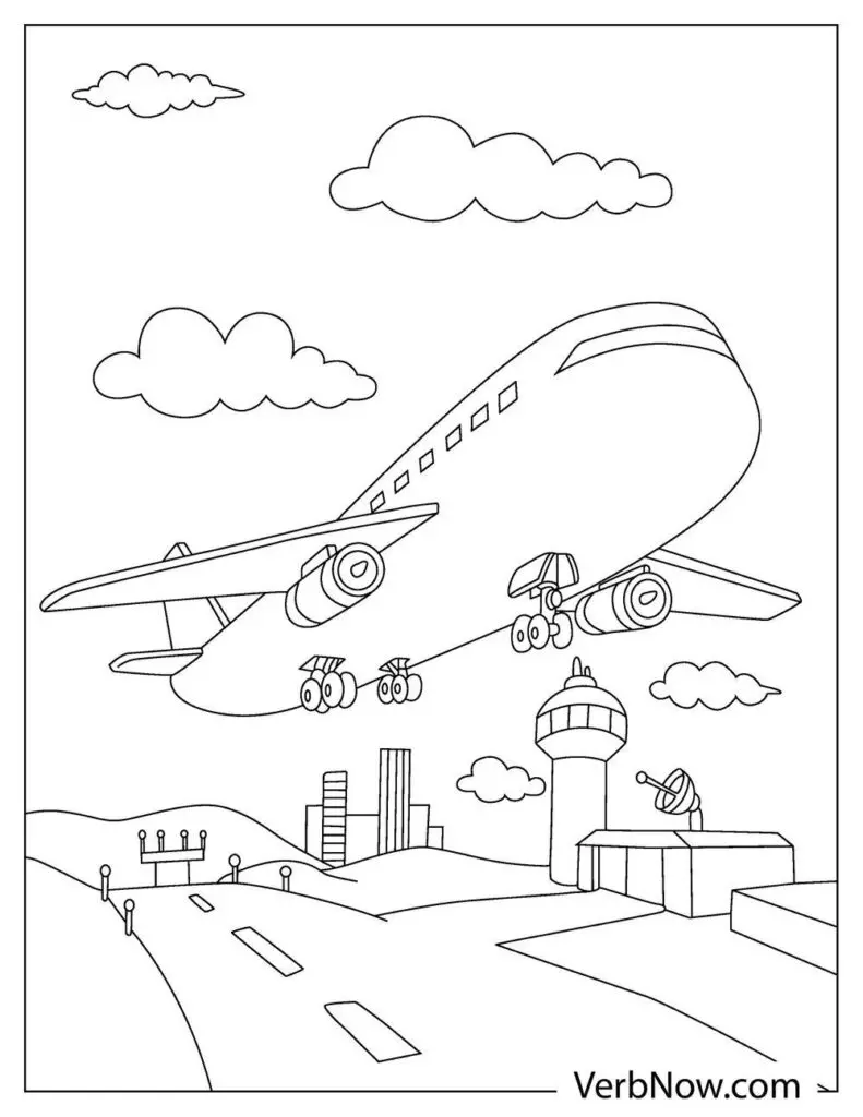 Free airplane coloring pages book for download printable pdf