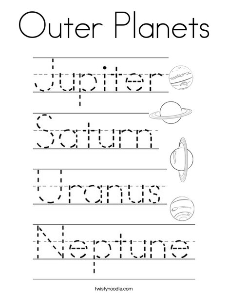 Outer planets coloring page