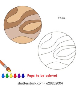 Planet pluto be colored coloring book stock vector royalty free