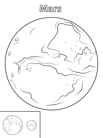 Mars planet coloring page free printable coloring pages