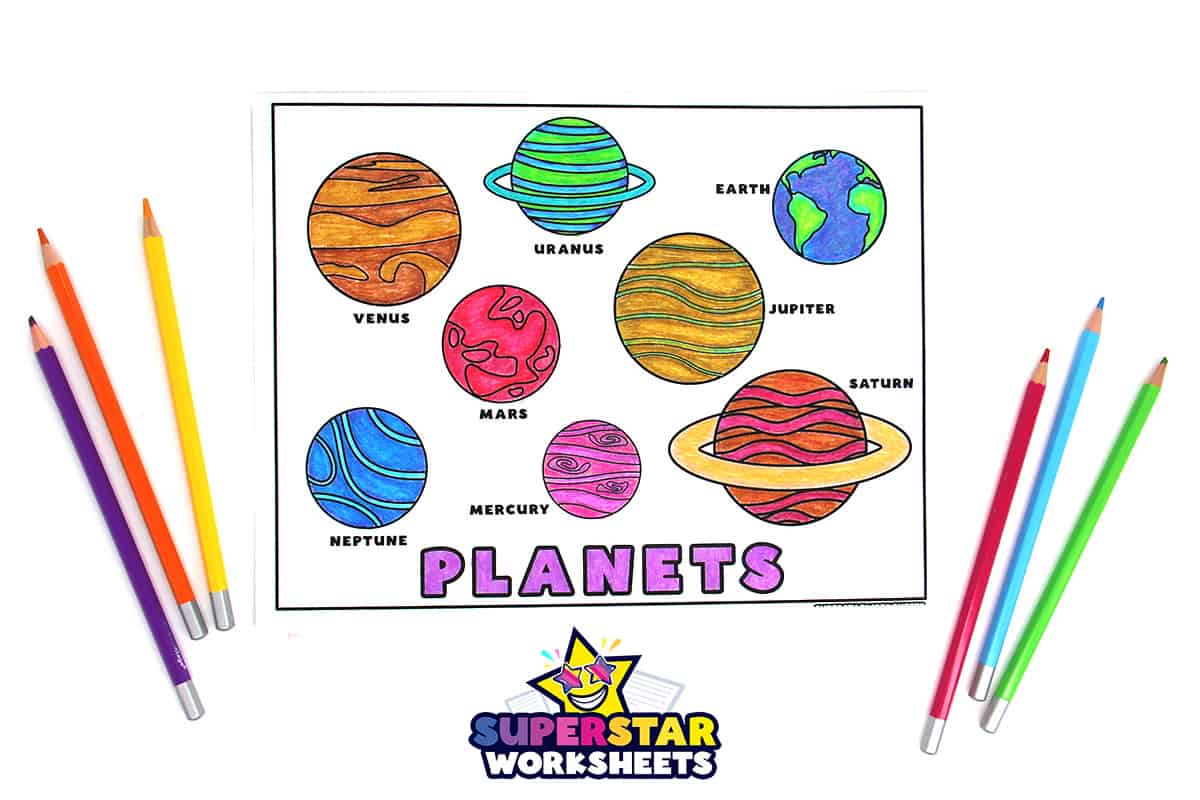 Planets coloring pages