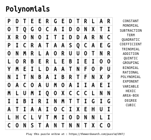 Planets word search