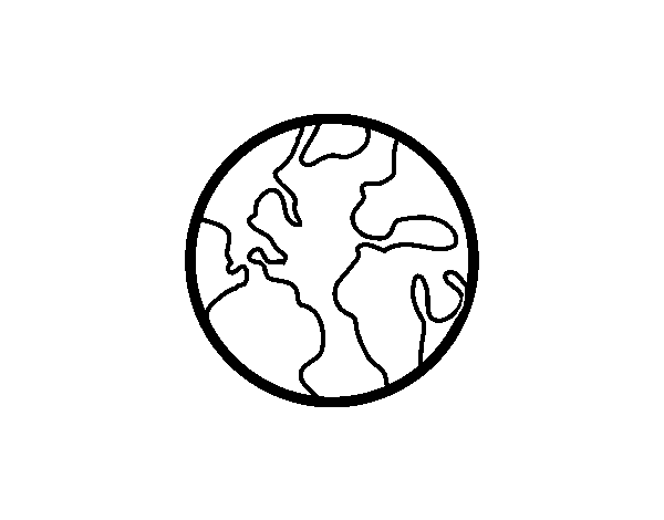 The planet earth coloring page