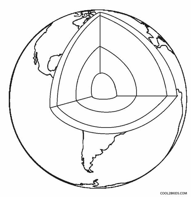 Printable earth coloring pages for kids coolbkids planeta terra para colorir camadas da terra desenho do planeta terra