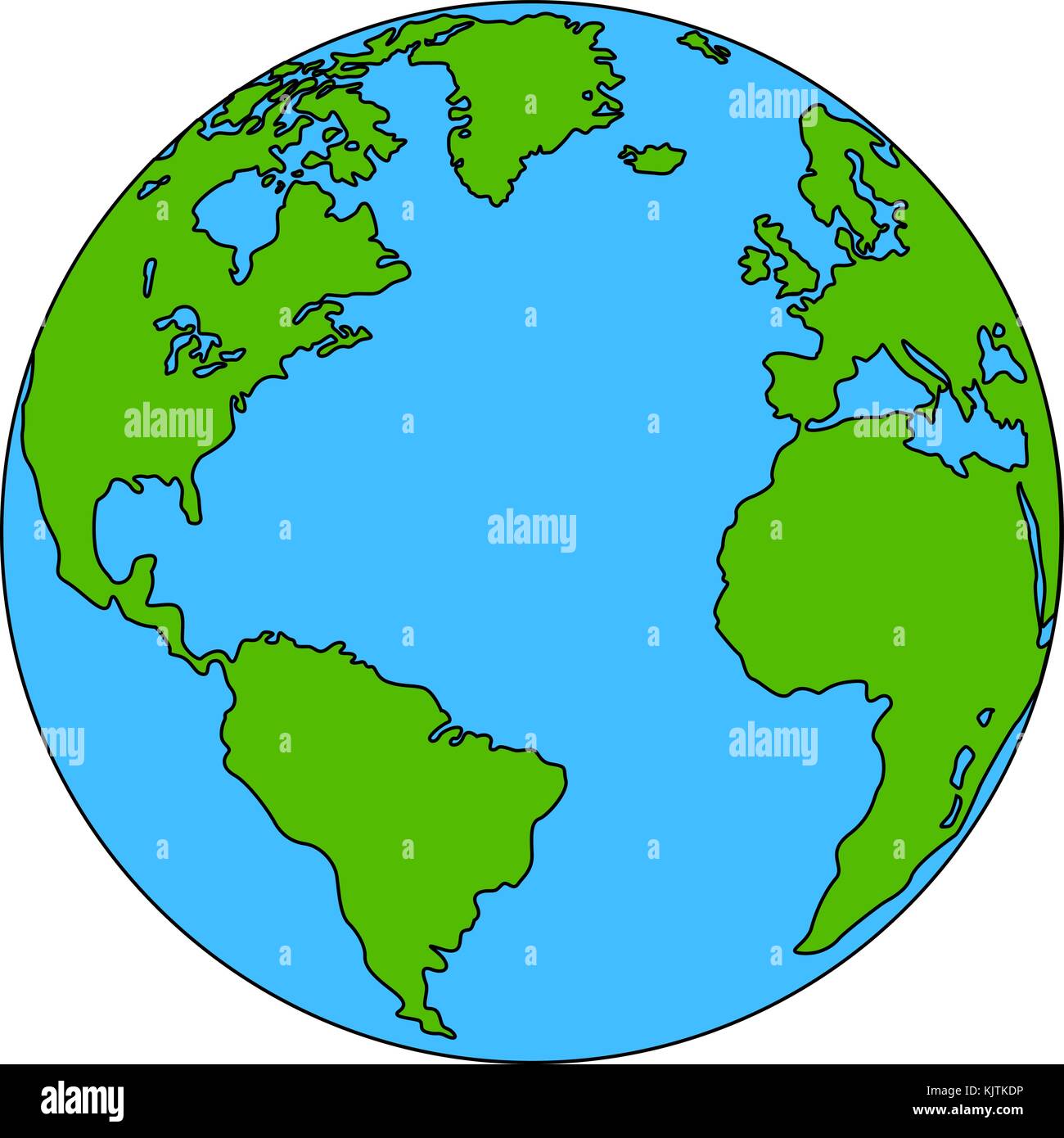 Planet earth colored the coloring vector stock vector image art