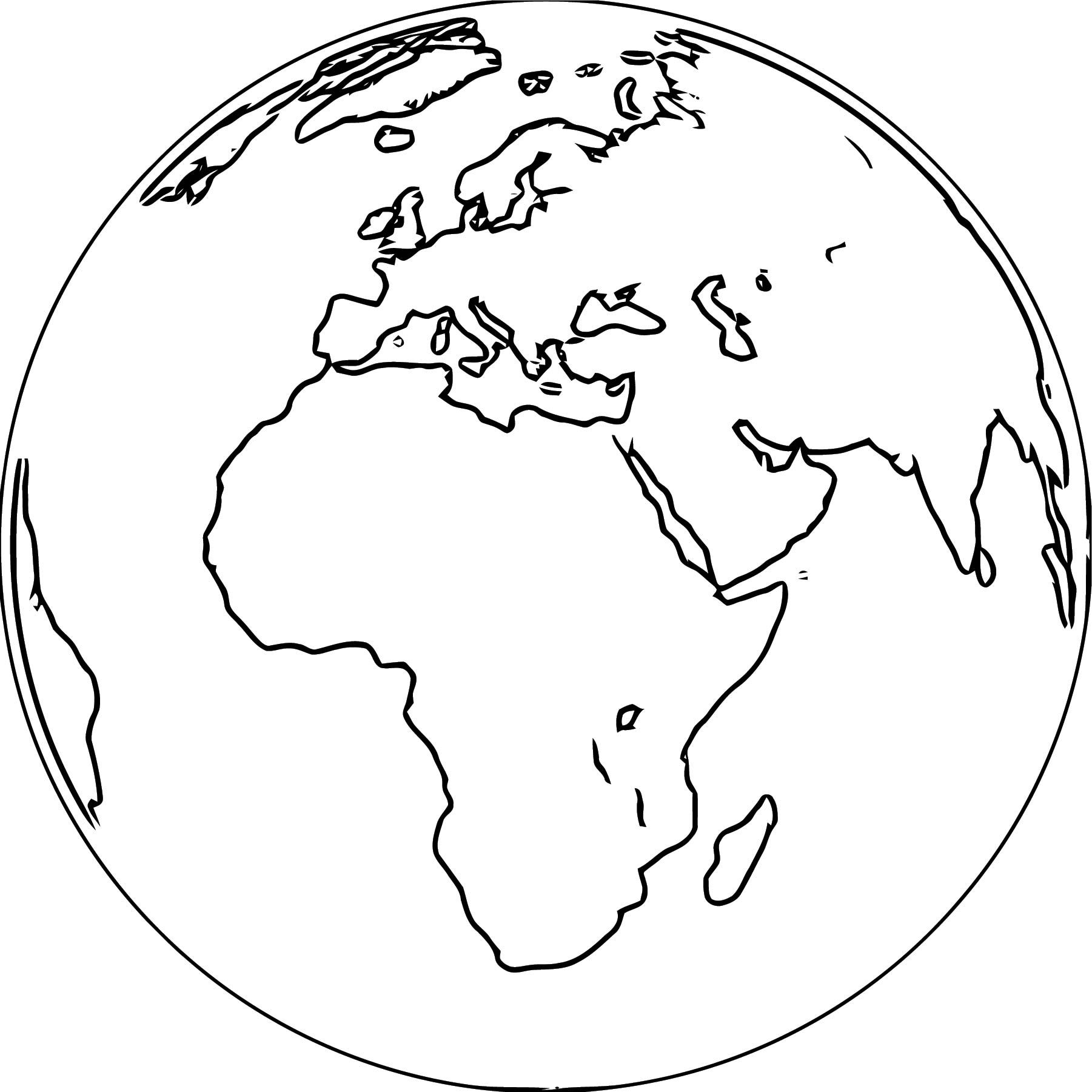 Earth globe coloring page wecoloringpage