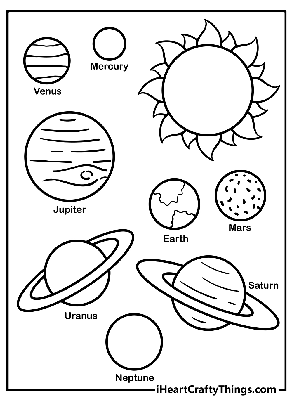 Solar system coloring pages free printables