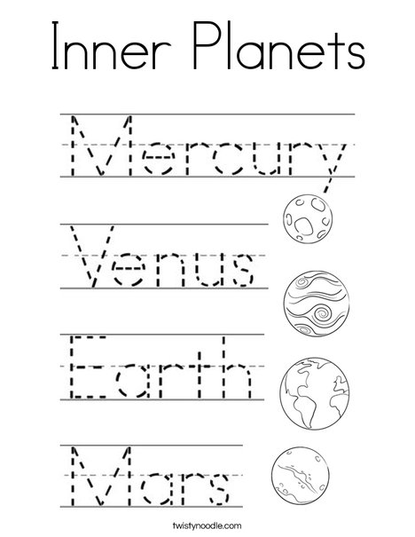 Inner planets coloring page