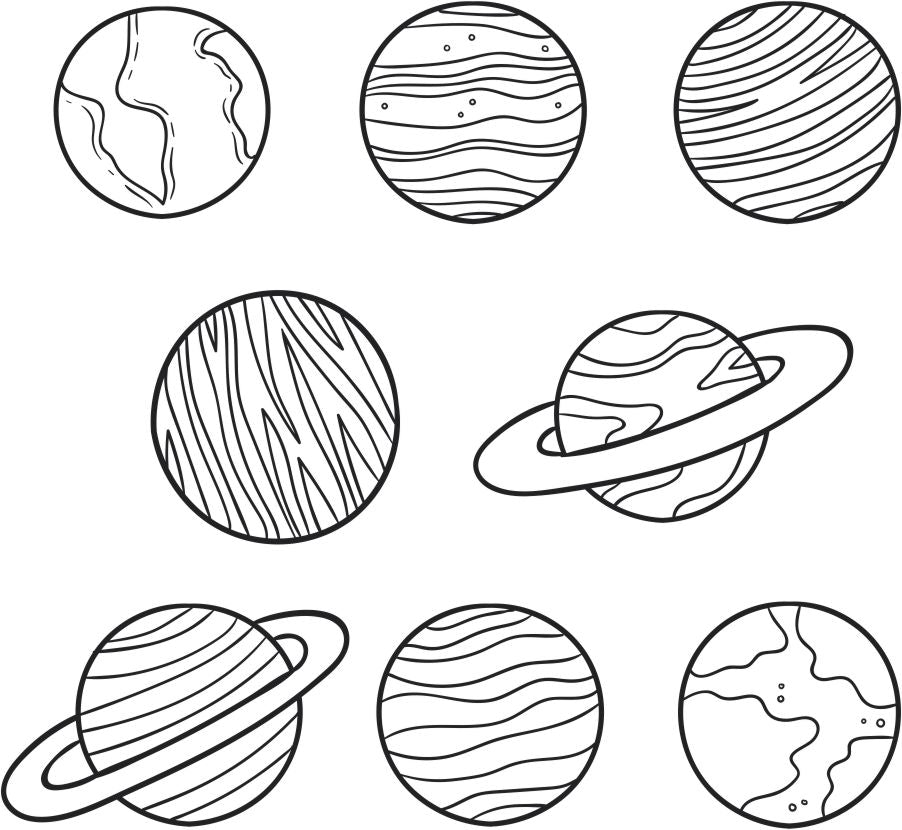 Planets coloring page decal â