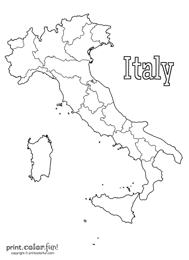 Map of italy print color fun free printables coloring pages crafts puzzles cards to print italy map italy for kids coloring pages