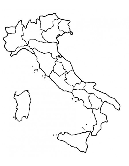 Map italy coloring page