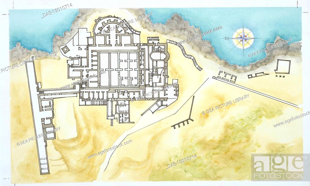 Ancient rome plan of tiberius residential villa jovis capri italy