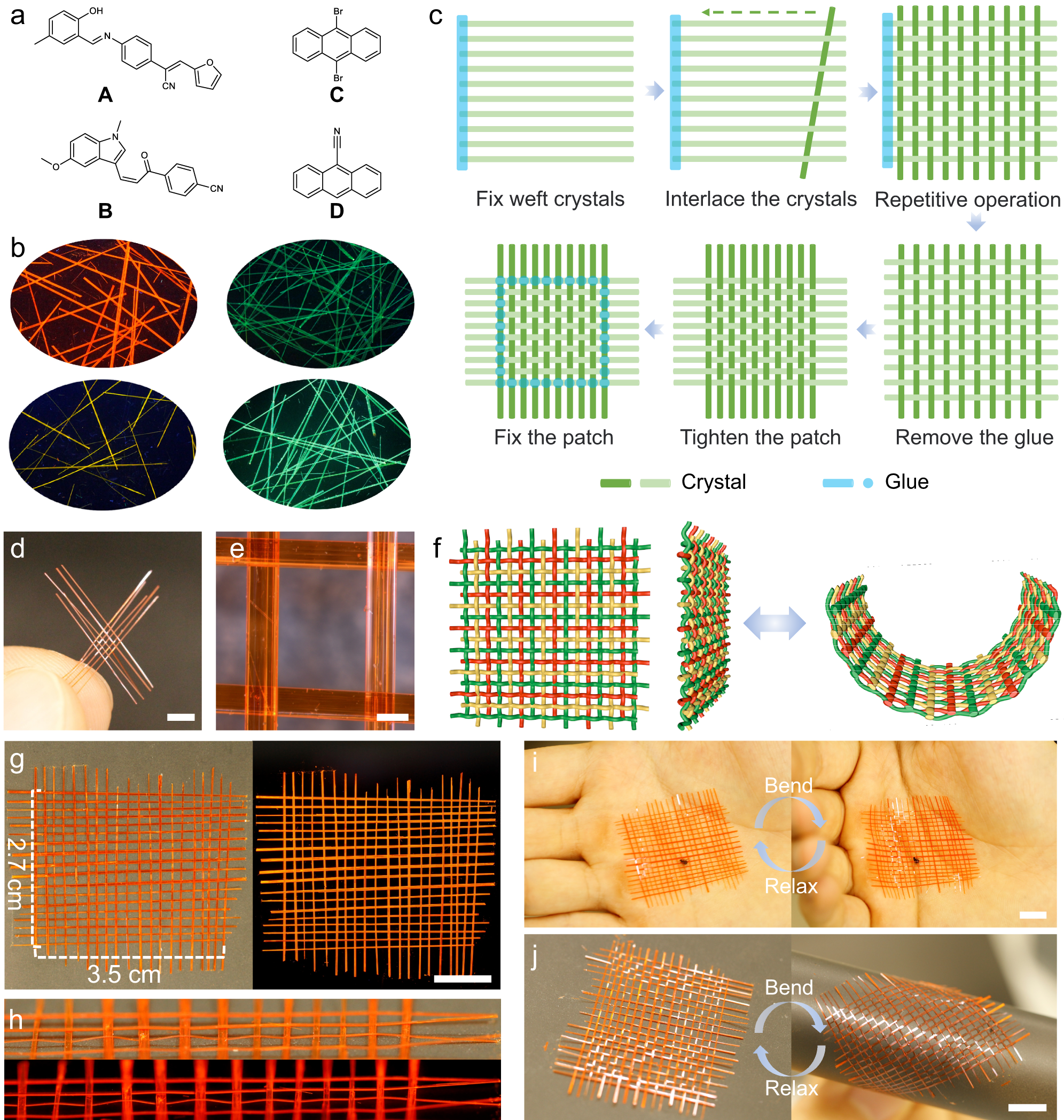 Woven organic crystals munications