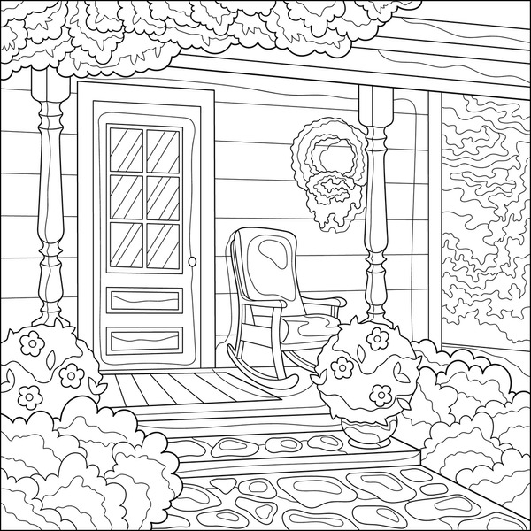 Thousand coloring book landscape royalty