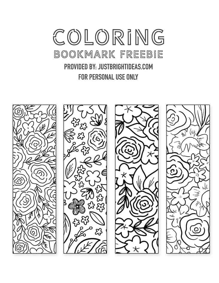 Free printable floral bookmarks you can print out and lor in free printable bookmarks loring bookmarks free loring bookmarks