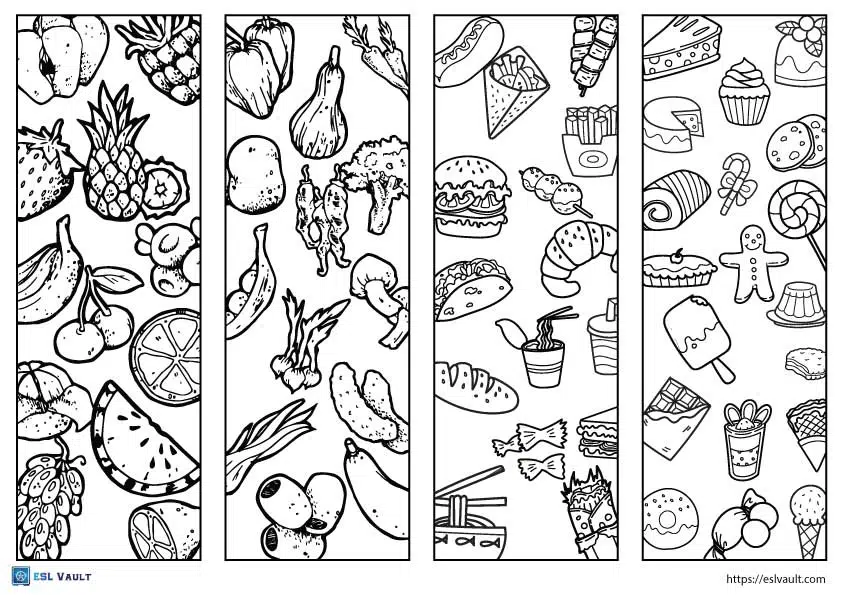 Free printable bookmarks to color