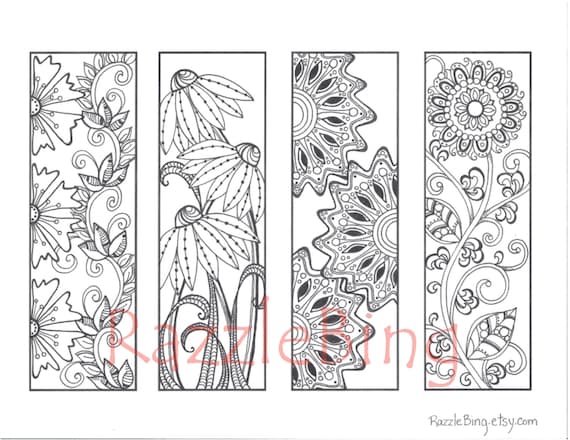 Diy bookmark printable coloring page