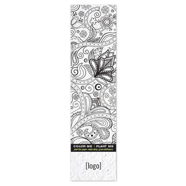 Promotional seed paper coloring bookmark everything promo