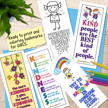 Kindness bookmarks sel coloring pages