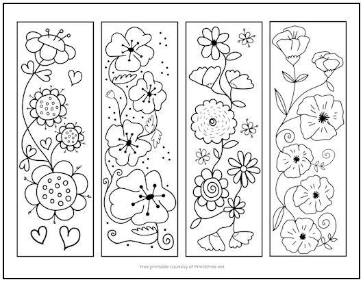 Flower bookmarks to color coloring bookmarks free printable bookmarks coloring bookmarks free