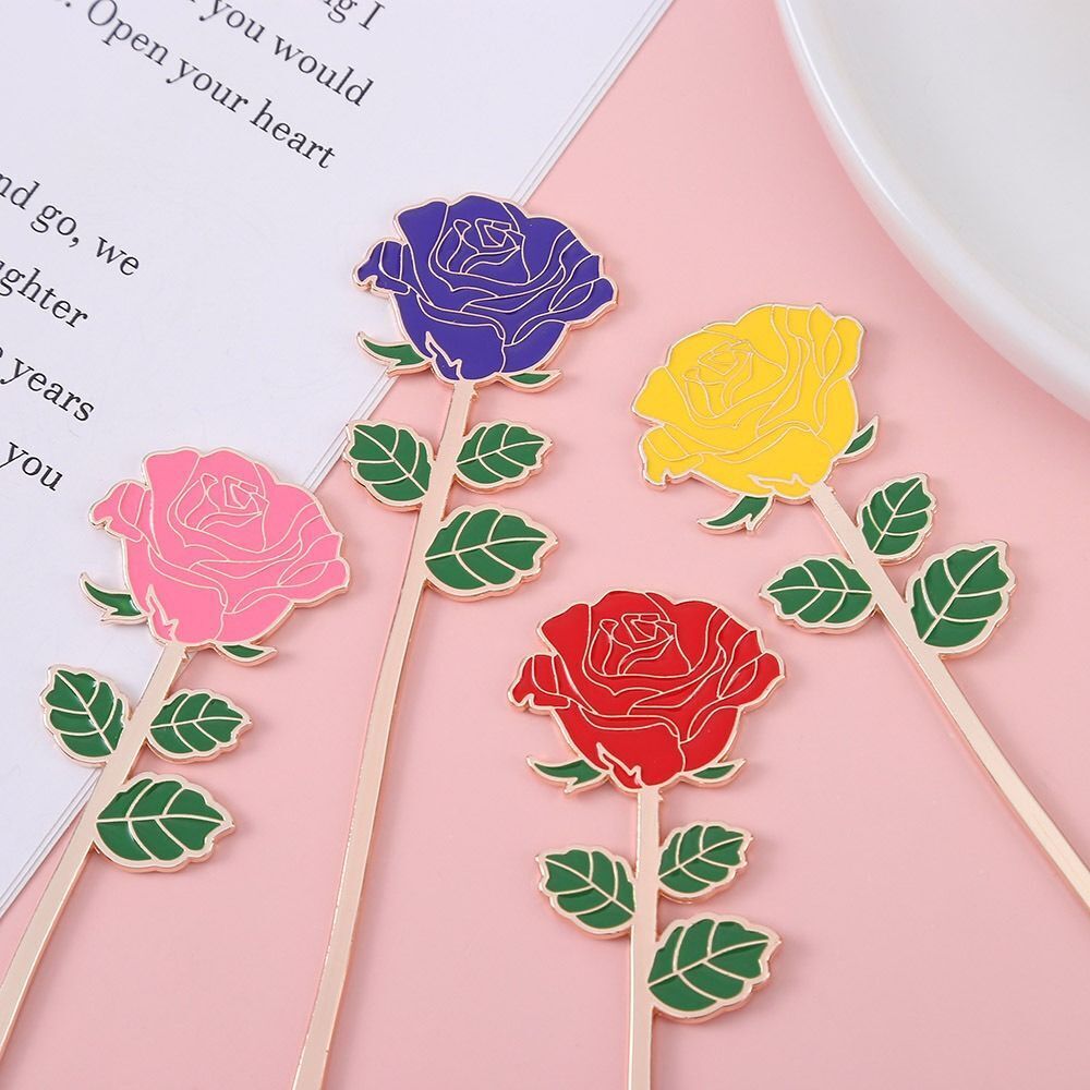 Cat bird rose alloy bookmark cute loring embossing book mark page folder