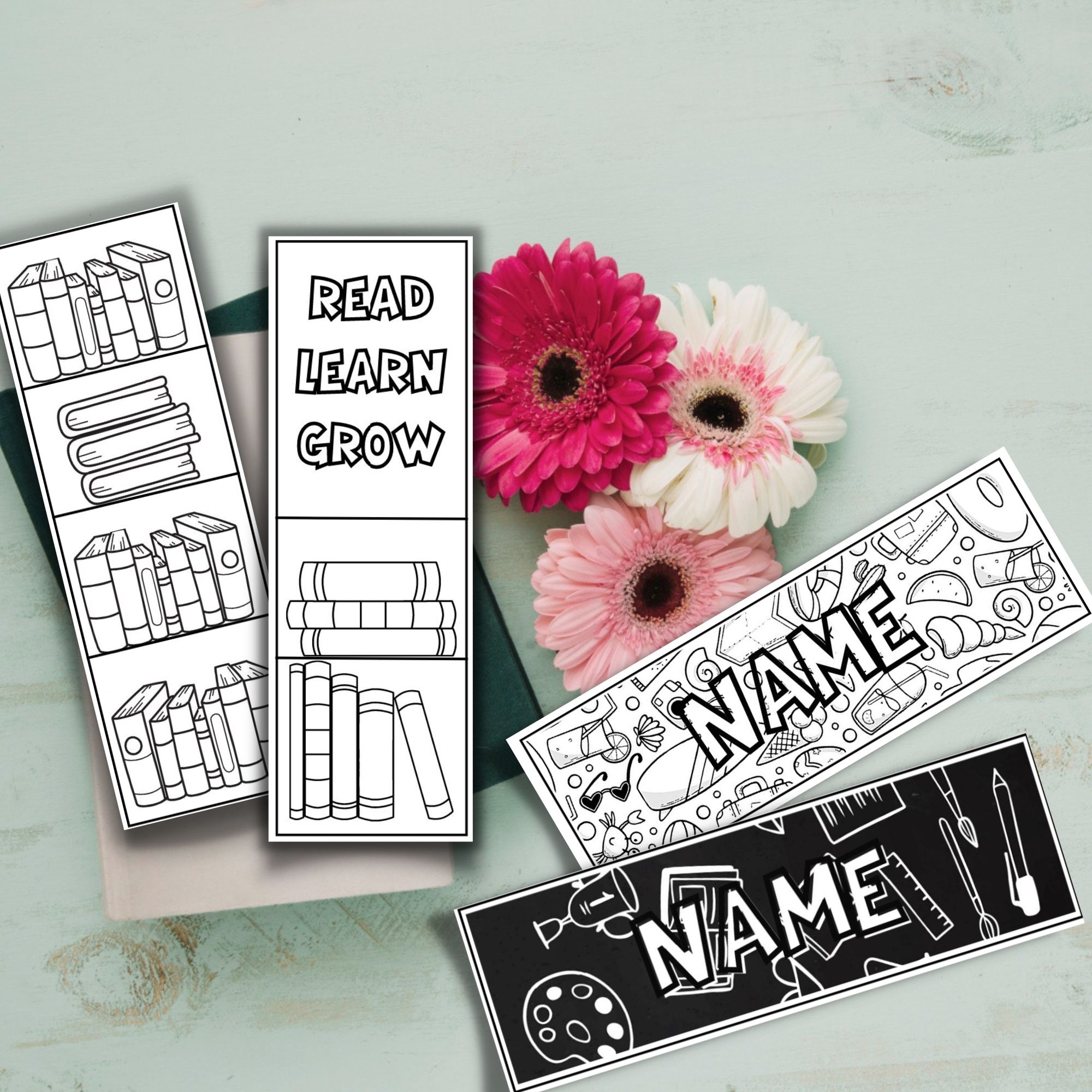 Coloring bookmarks editable doodle coloring student name bookmarks made by teachers