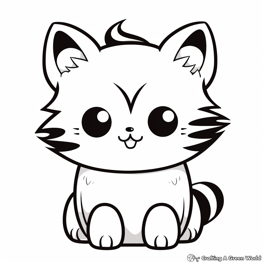 Kawaii cat coloring pages