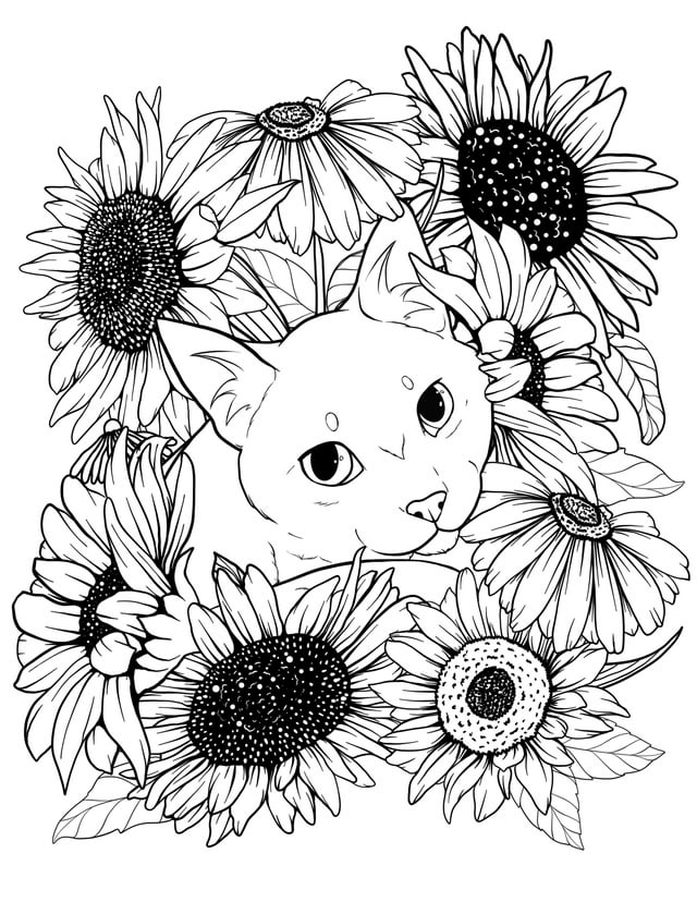 A few pages from the project im working on a cats and plants coloring book radultcoloring