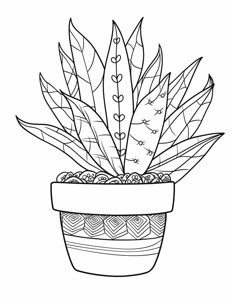 Printable succulent coloring page