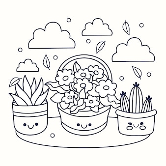 Plants coloring page images