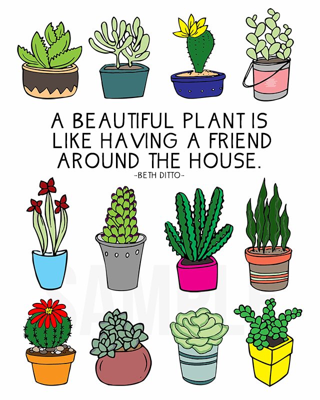 Coloring sheet for plant lovers