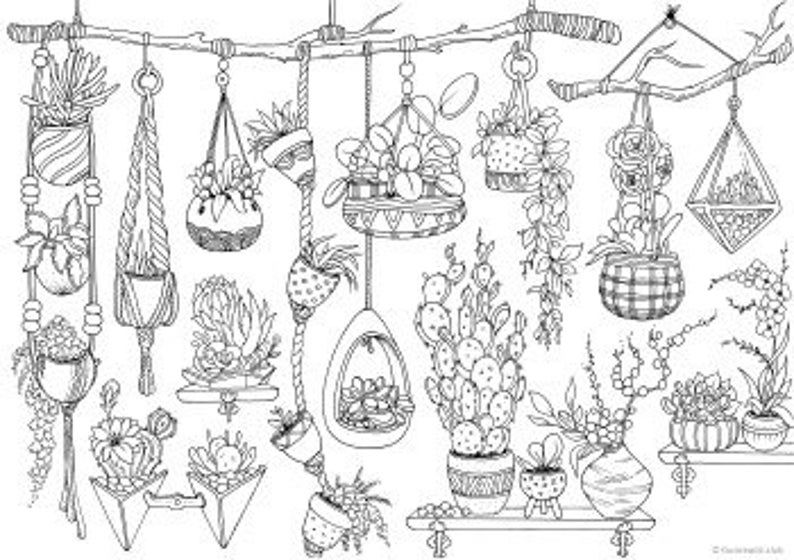 Pots printable adult coloring page from favoreads coloring book pages for adults and kids coloring sheets colouring designs