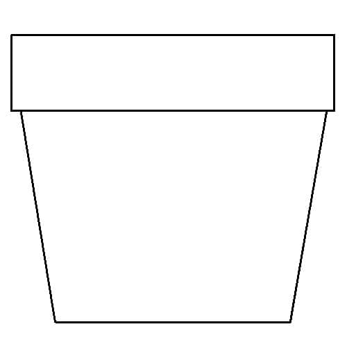 Easy flower pot coloring page