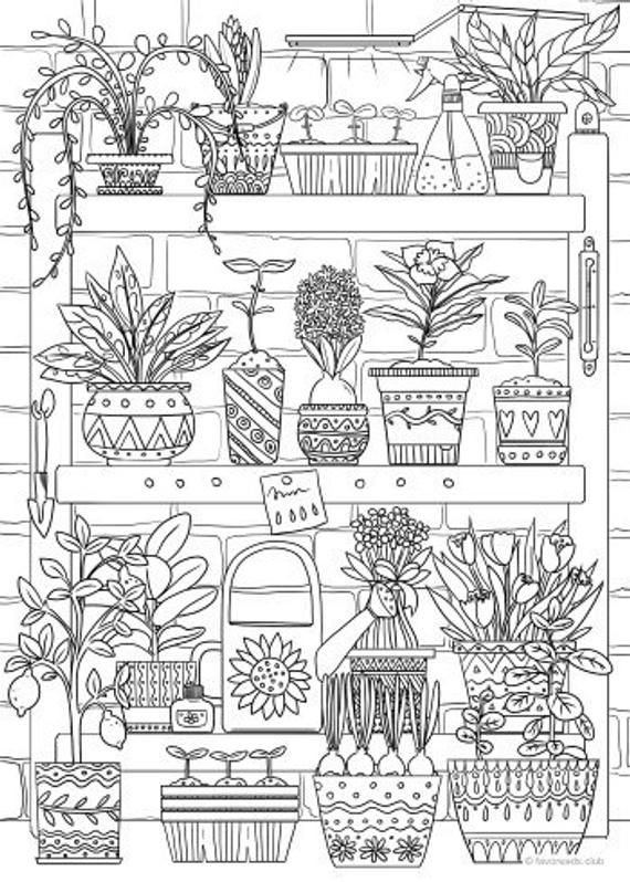 Plants printable adult coloring page from favoreads coloring book pages for adults and kids coloring sheets coloring designs