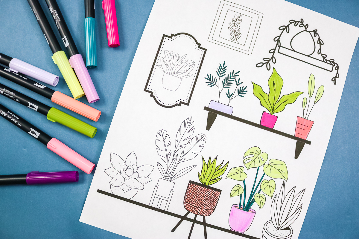 Plant coloring page perfect for adults plus more coloring fun