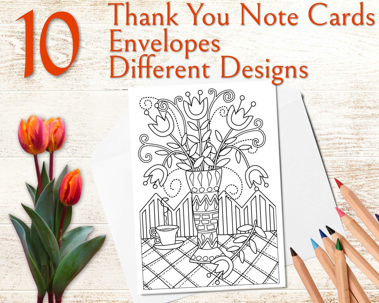 Art eclect adult coloring greeting cards for birthdays thank you note cards and sympathy cards cards with different unique designs and white envelopes set gardenwhite office products