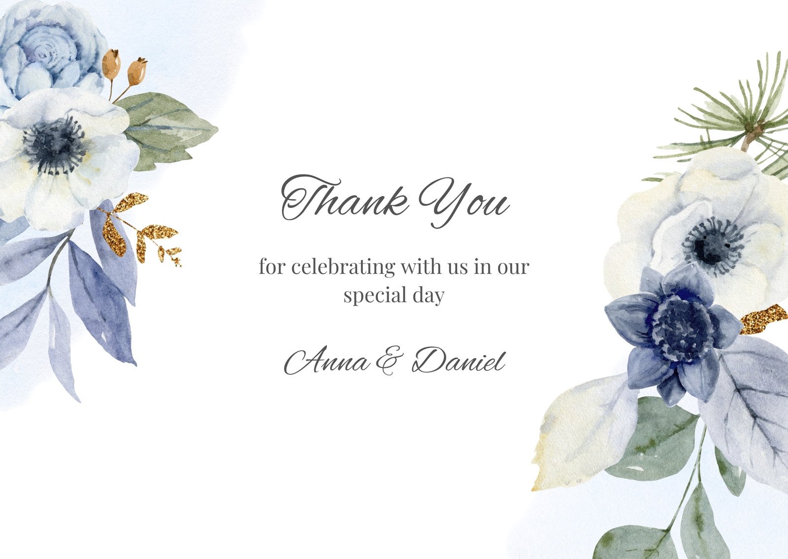 Free custom printable wedding thank you card templates