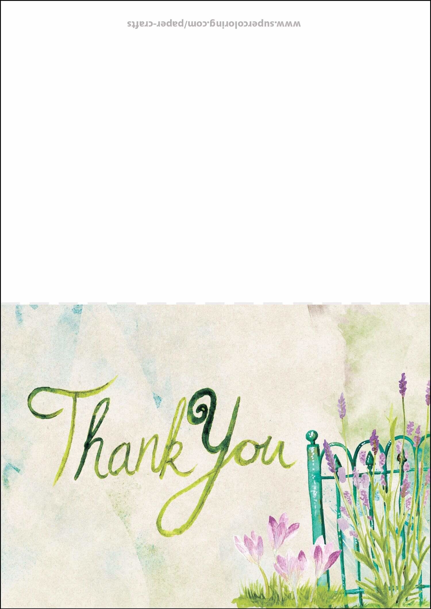 Thank you card with plants free printable papercraft templates