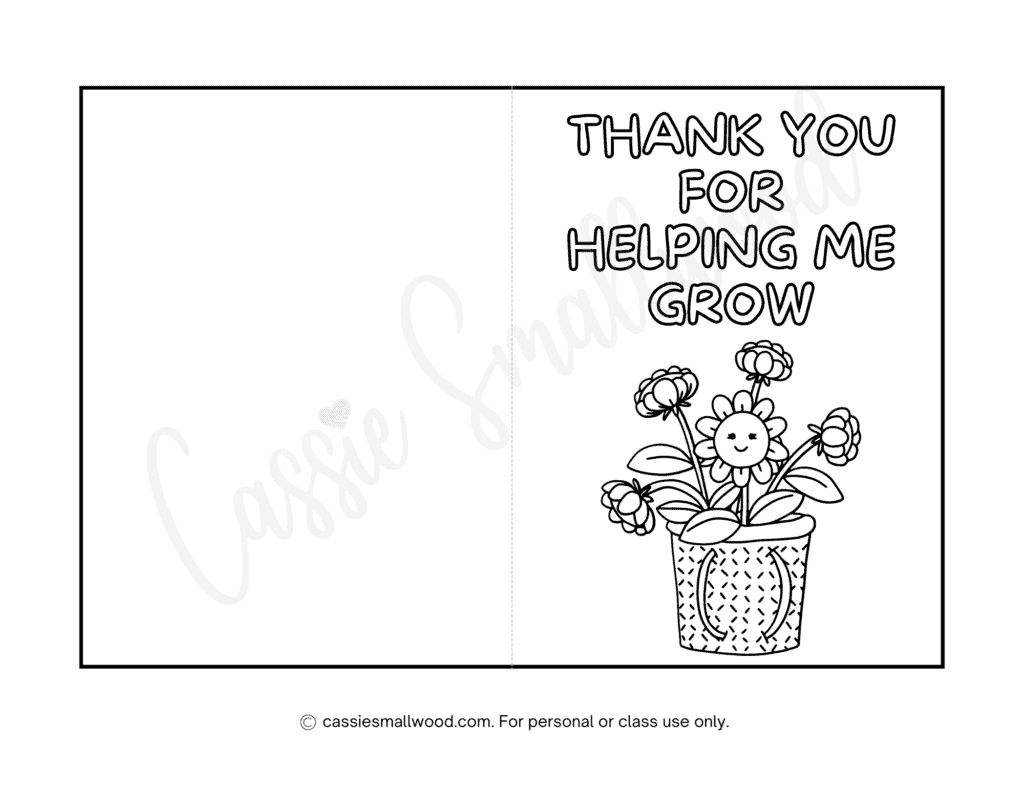 Cute teacher appreciation coloring pages and cards