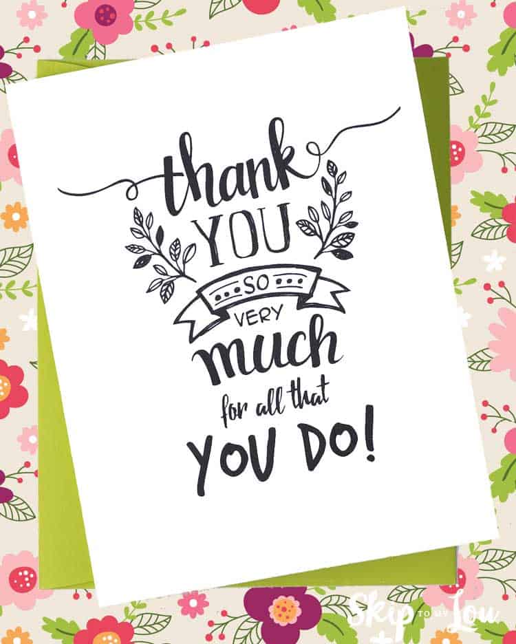 Free printable thank you cards skip to my lou