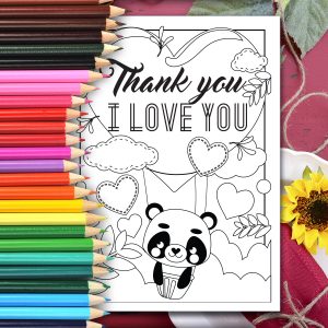 Thanksgiving coloring printable thank you cards