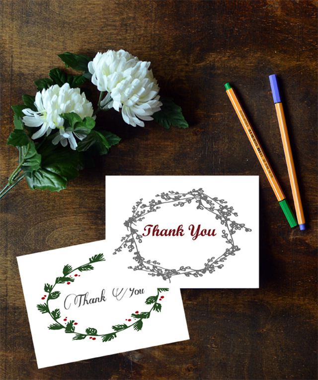 Free printable christmas thank you cards