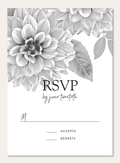 Modern dahlia wedding rsvp cards