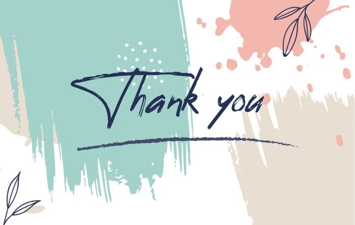 Free painted background thank you label template