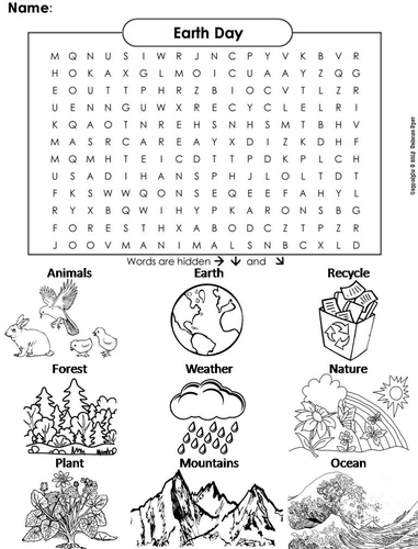 Earth day word search teaching resources