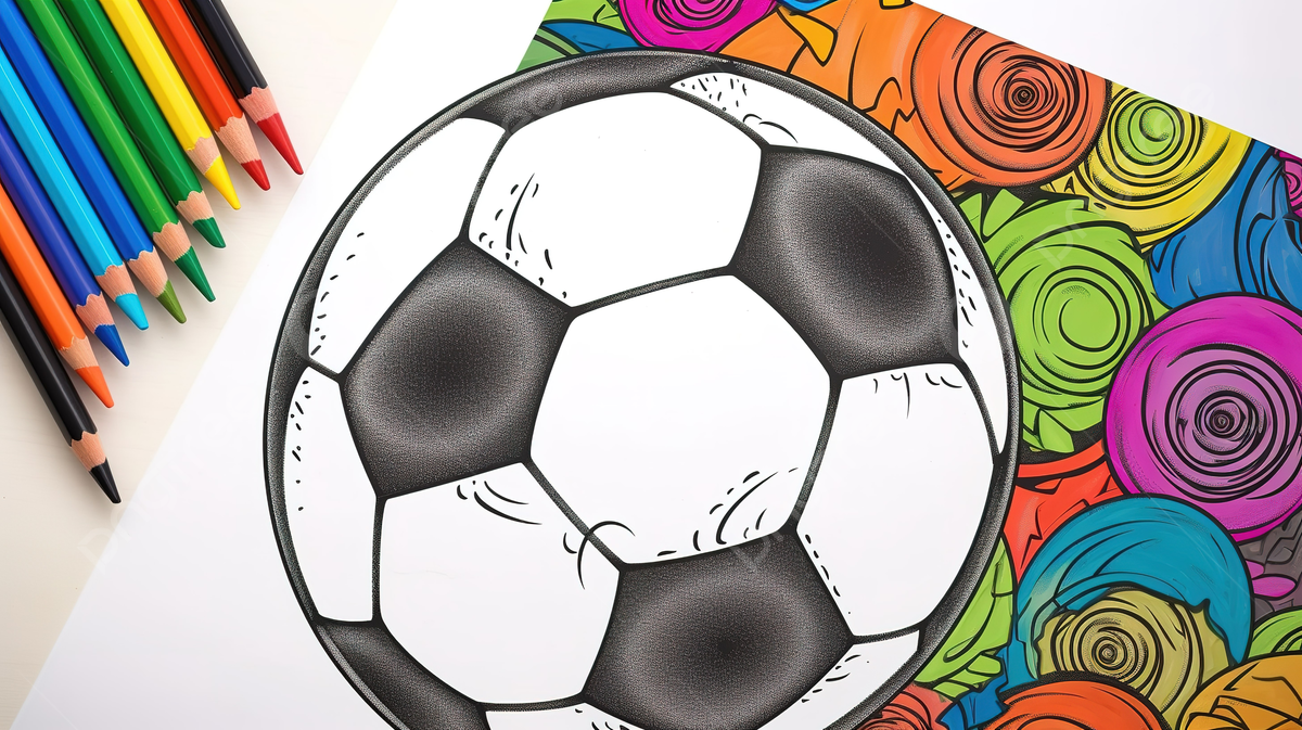 Fondo pãgina para colorear con un balãn de fãºtbol fondo dibujo de futbol para colorear fãºtbol deport imagen de fondo para dcarga gratuita