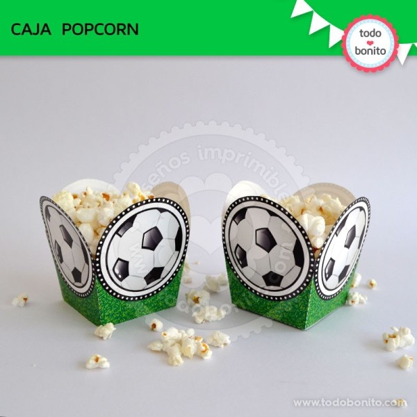 Fãºtbol caja popcorn pelota