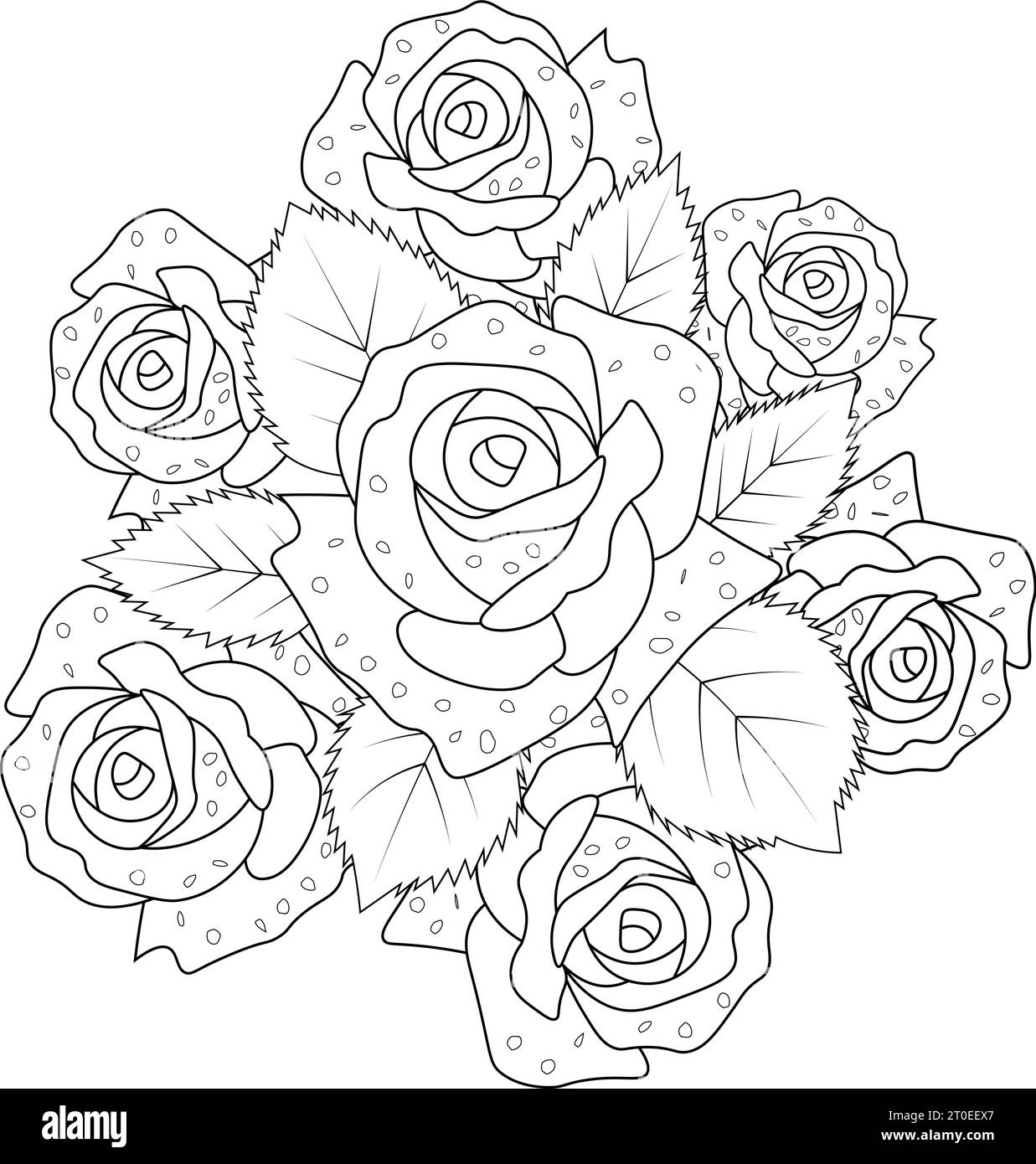 Dibujo realista del tatuaje de rosa de la plantilla del contorno ramo de la flor de rosa vector de rosa vector de rosa blanco y negro vector de flor de rosa clipart