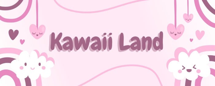 Consigue gratis esta plantilla de banner para discord kawaii adorable en color rosa pastel