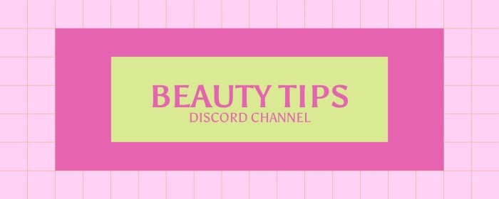 Personaliza esta plantilla de banner de discord sobre consejos de belleza lineal y en cuadrãcula de color rosa en minutos